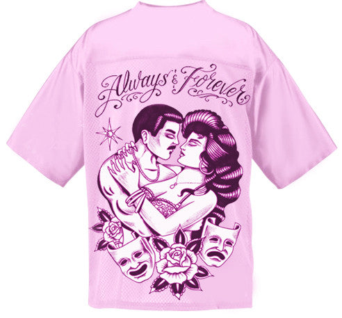 Limited Edition 'Always & Forever' Cut & Sew Football Jersey (Pink)