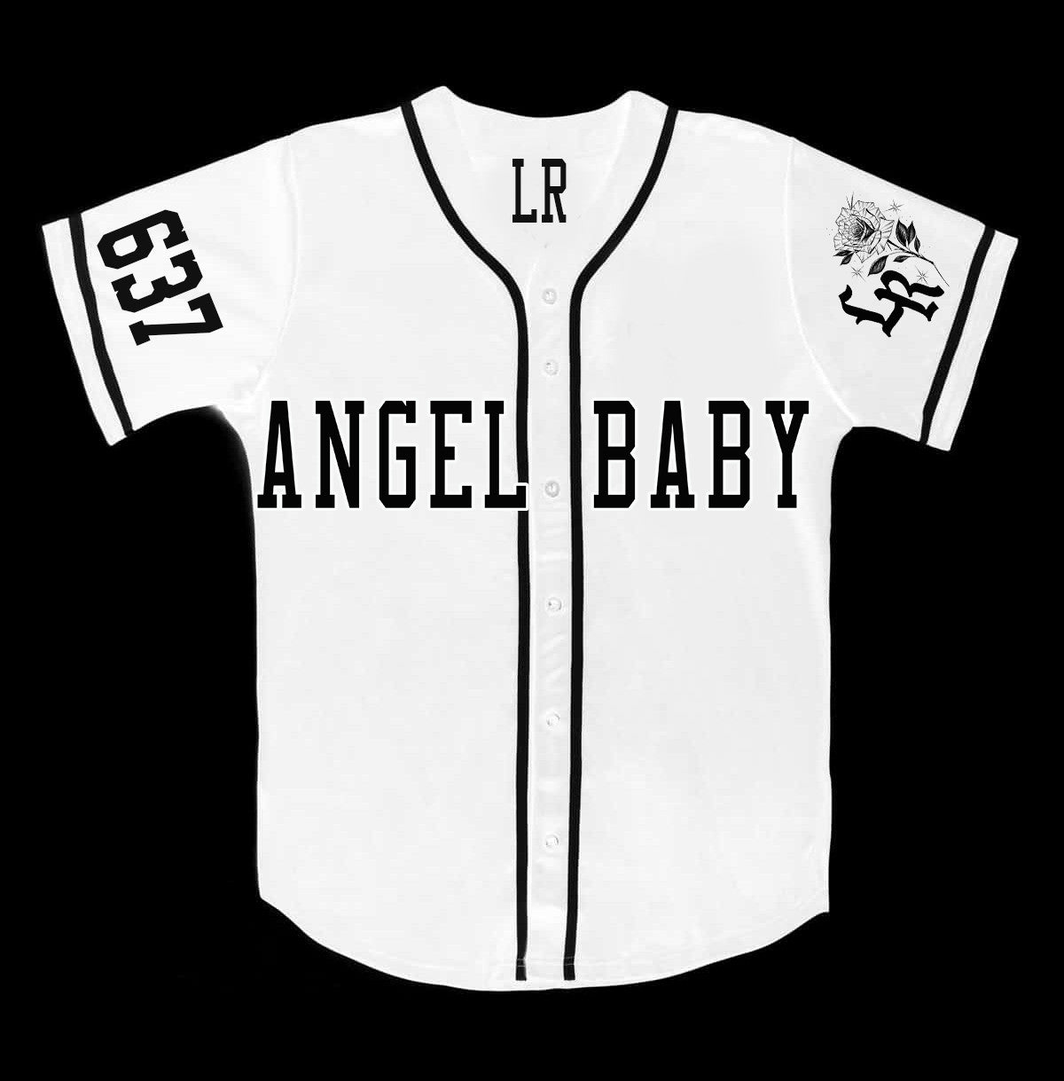 LR 'Angel Baby' Cut & Sew Baseball Jersey (White)