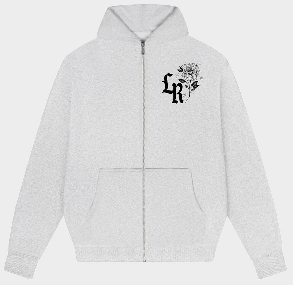Angel Baby' Script Zip-Up Hoodie (Grey)