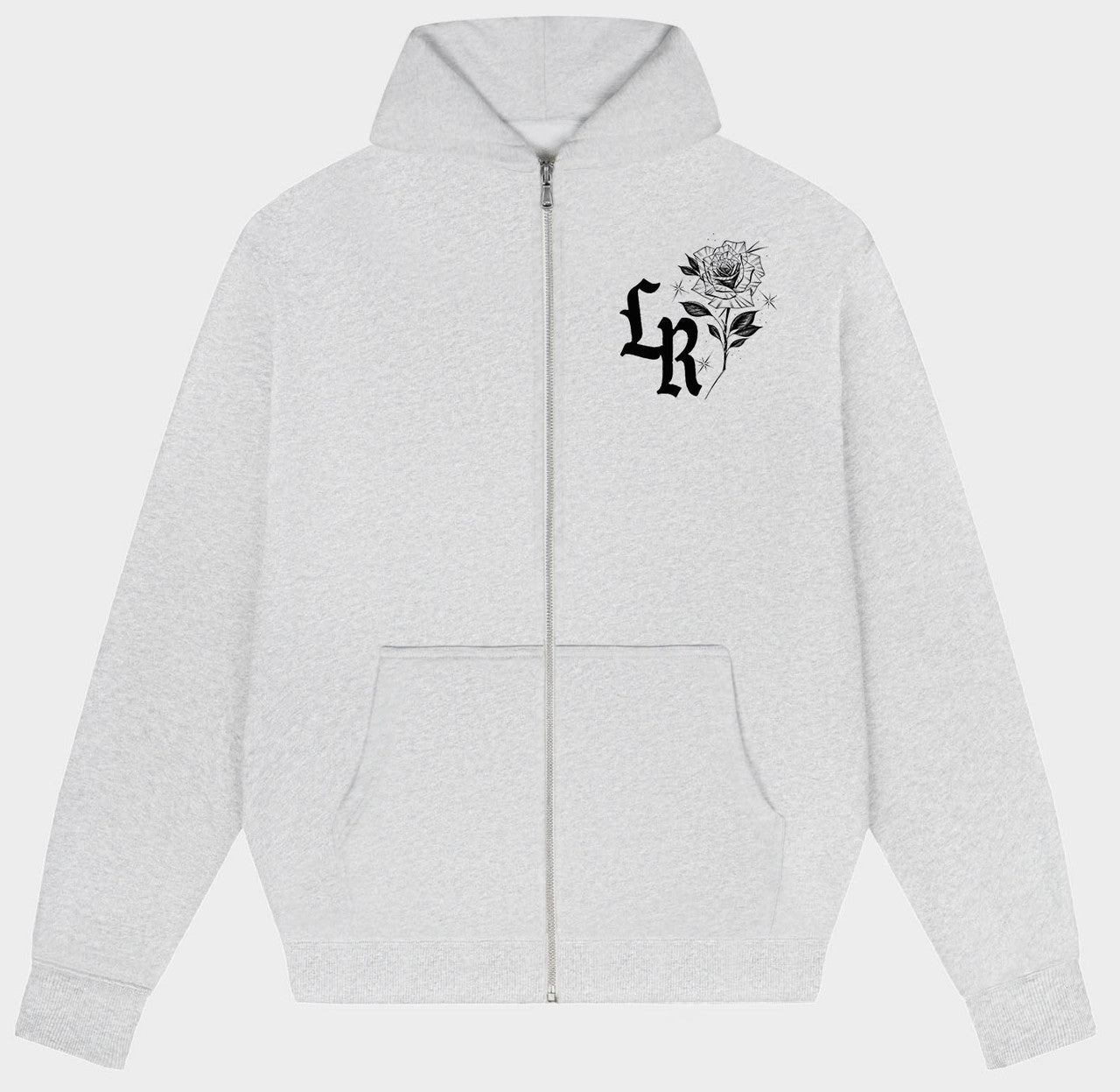 Angel Baby' Script Zip-Up Hoodie (Grey)