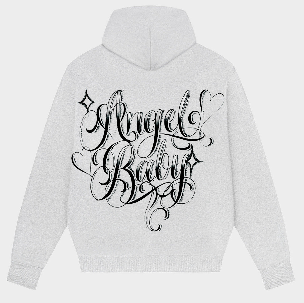 Angel Baby' Script Zip-Up Hoodie (Grey)