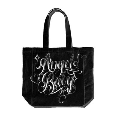 Angel Baby Pen & Ink Large Tote Bag (Black)