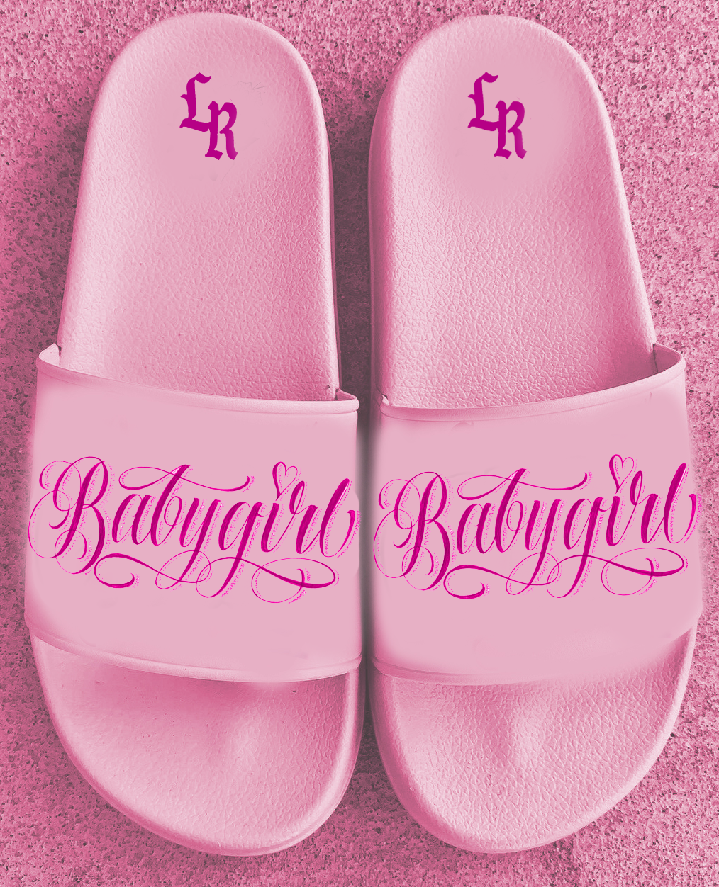 Limited Edition 'BABYGIRL' Script Pen & Ink Slides (PINK)