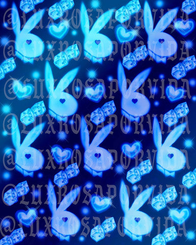 LIMITED EDITION Glamour Shotz 'BE MINE PLAYGIRL' Airbrushed Backdrop BLUE/GREEN OMBRÉ  (Extra Large)