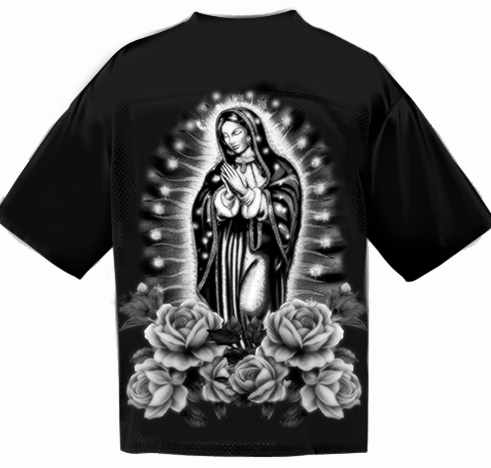 BLESSINGS' Cut & Sew Football Jersey (BLACK)