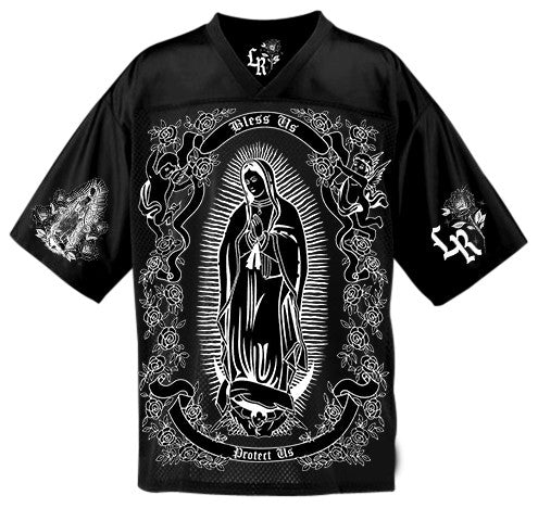 LR 'La Reina' Cut & Sew Football Jersey (Black/White)