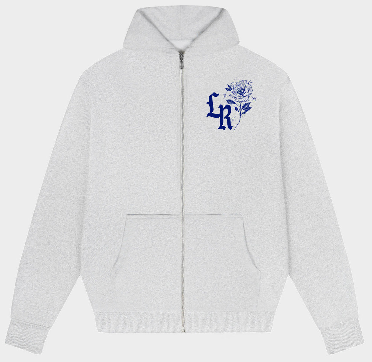 Didn't I Blow Your Mind' Pen & Ink Zip-Up Hoodie (Grey/Blue)