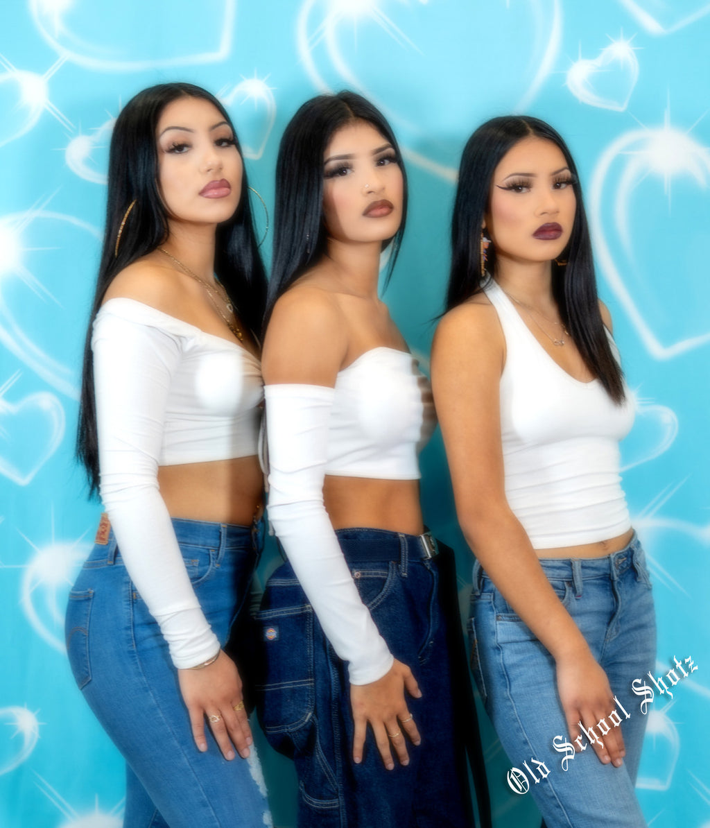 Glamour Shotz Y2K Early 2000s 'Heart Of Glass' Airbrush Backdrop (BABY BLUE) (Extra Large)