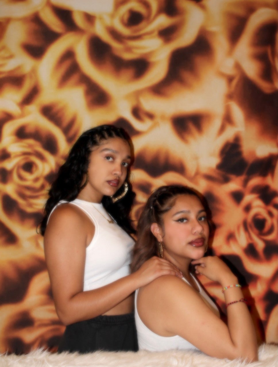 Glamour Shotz 'ROSAS MARRONES' Airbrushed Backdrop (brown/gold) (Extra Large)