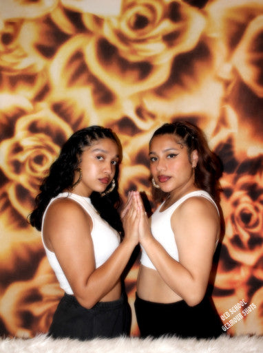 Glamour Shotz 'ROSAS MARRONES' Airbrushed Backdrop (brown/gold) (Extra Large)