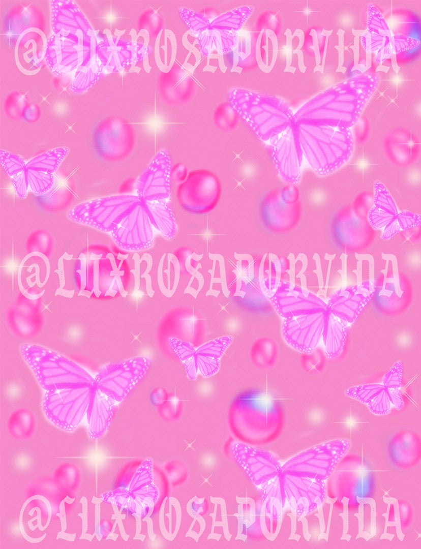 Glamour Shotz 'Bubbles & Butterflies' Airbrushed Backdrop (LIGHT PINK) (Extra Large)