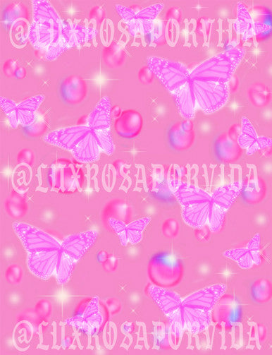 Glamour Shotz 'Bubbles & Butterflies' Airbrushed Backdrop (LIGHT PINK) (Extra Large)