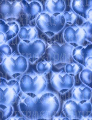 EXTRA EXTRA LARGE EXCLUSIVE LIMITED EDITION 'HEARTS & HYNAS' Glamour Shotz Airbrushed Backdrop (Candy Sapphire Blues) (XXL) Exclusive!!