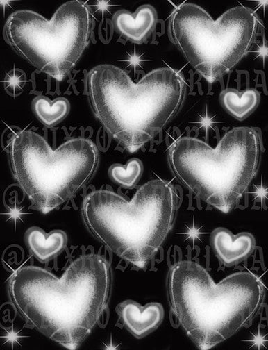 Glamour Shots Early 2000s Y2K 'Chrome Of Hearts' Airbrush 90s Backdrop (BLACK) (Extra Large)