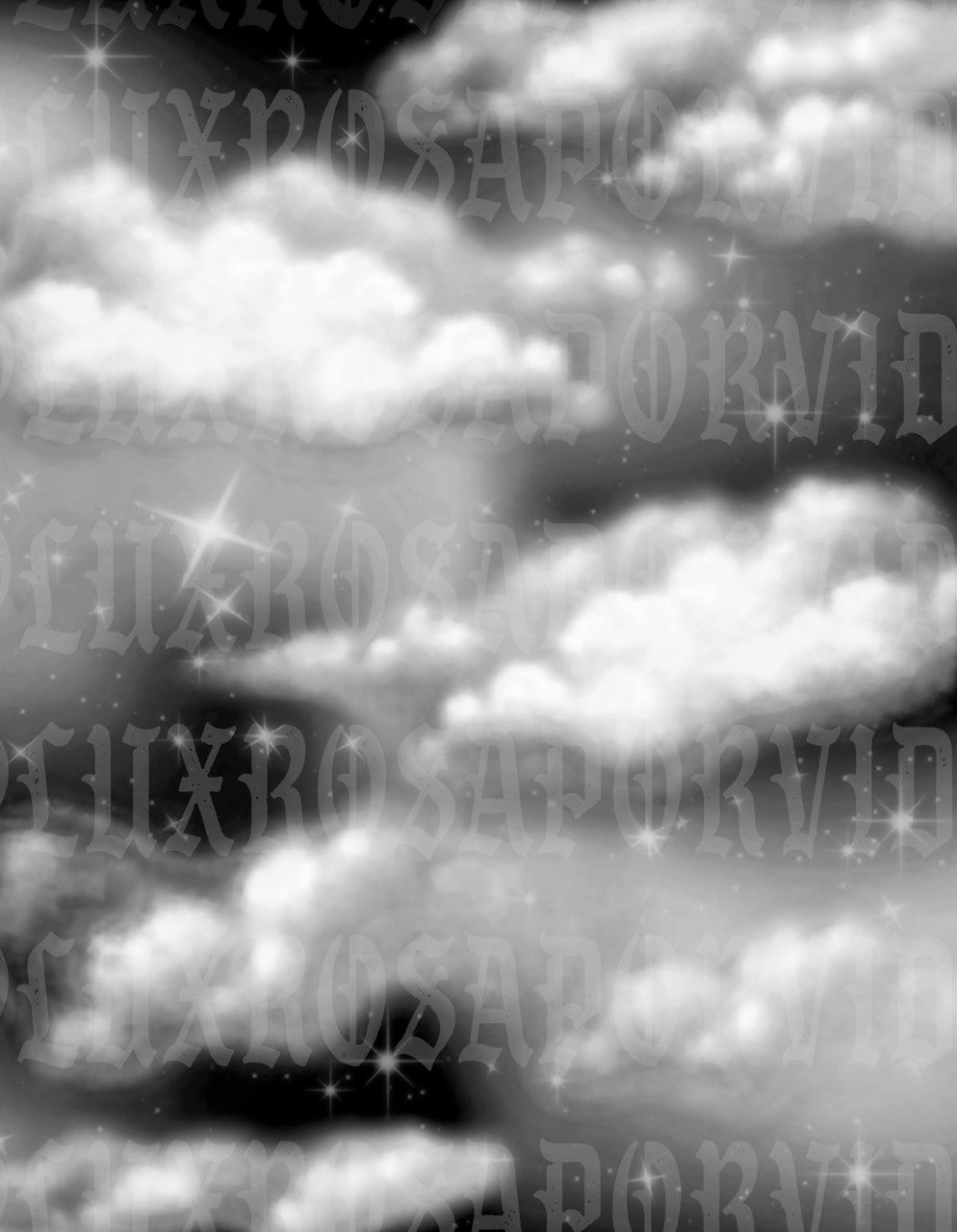 Glamour Shotz 'CLOUDY NIGHTS' Airbrushed Backdrop BLACK/GREY/WHITE (Extra Large)
