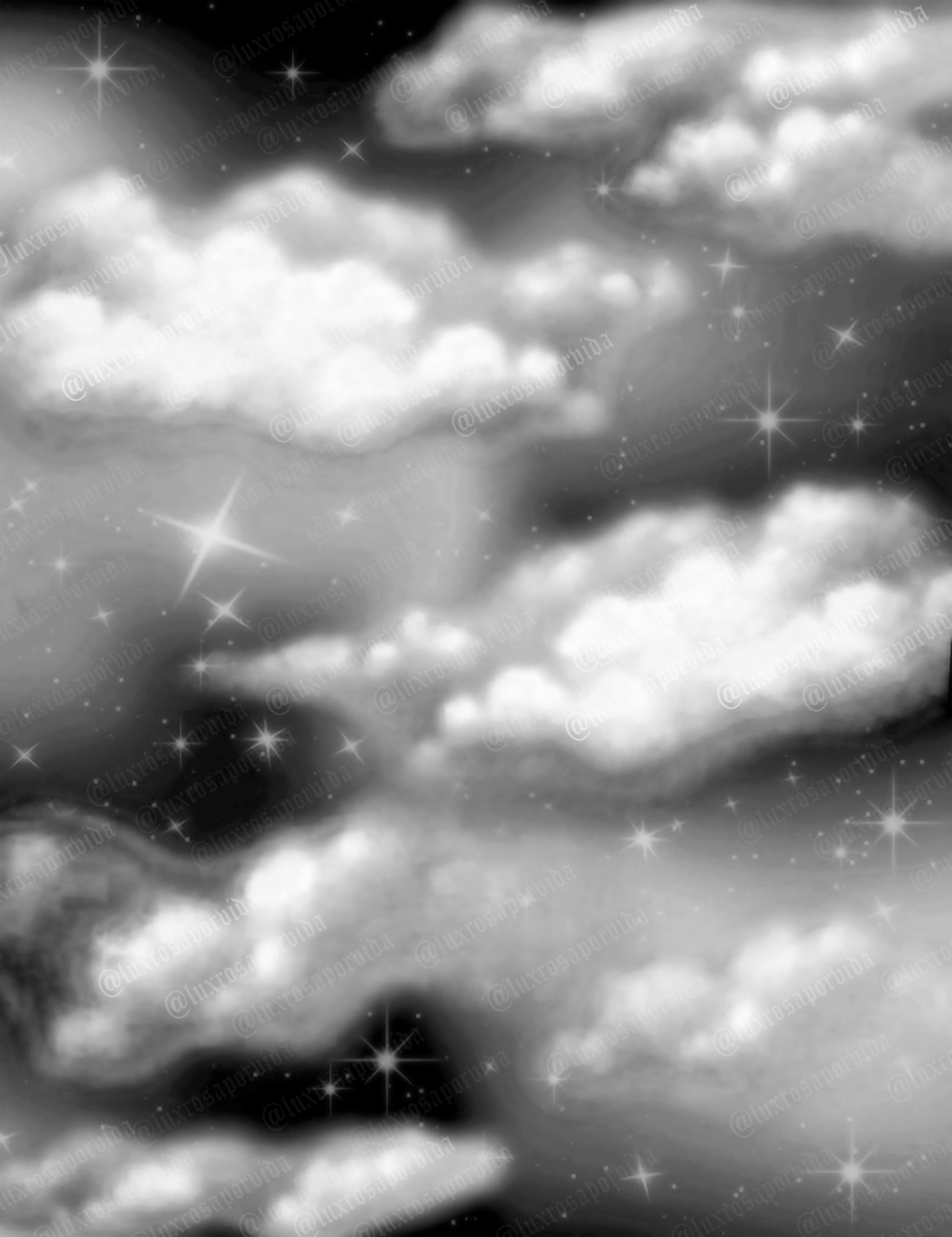 EXTRA EXTRA EXTRA XXX LARGE Y2K Early 2000s 'CLOUDY NIGHT' Glamour Shots Airbrush 90s Huge Backdrop (BLACK/WHITE) (XXXL) Exclusive/Limited Edition!!
