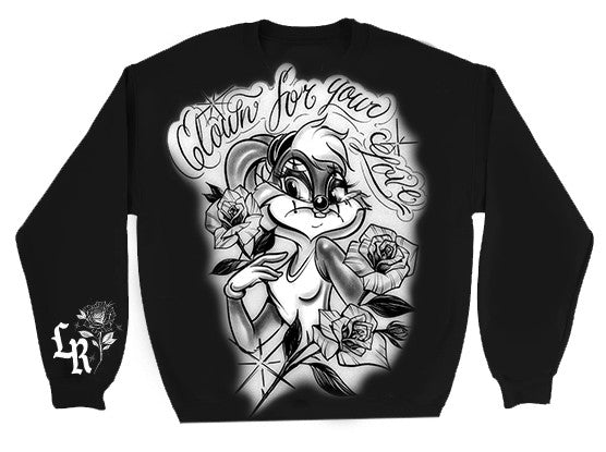 Limited Edition 'CLOWN FOR YOUR LOVE' Pen & Ink Crewneck (Black/White)