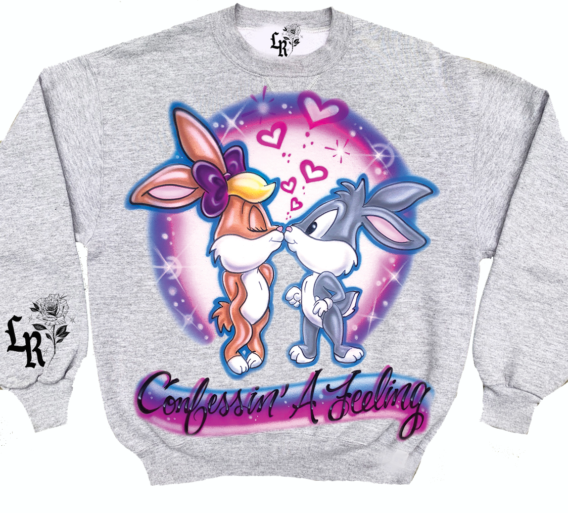 Limited Edition 'Confessin A Feeling' Airbrushed Crewneck (Grey)