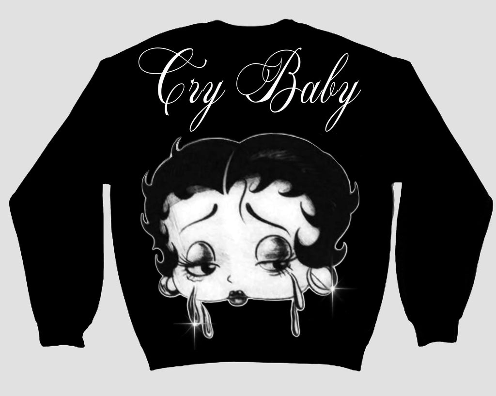 Limited Edition 'Cry Baby Boop' Pen & Ink Crewneck (BLACK)