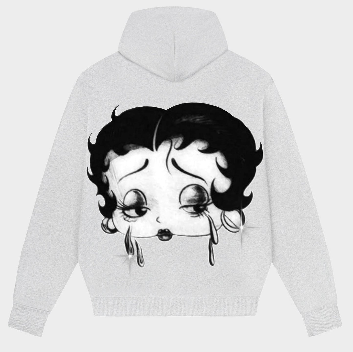 'CRY-BABY BOOP' Pen & Ink Premium Fleece Pullover Hoodie (GREY)