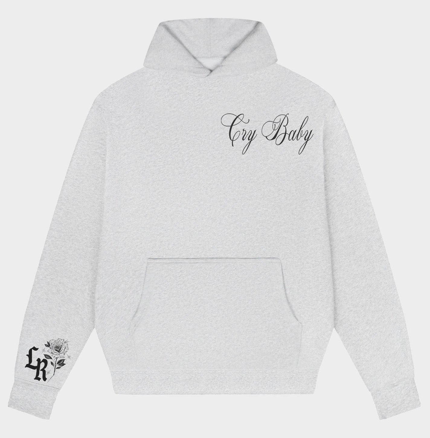 'CRY-BABY BOOP' Pen & Ink Premium Fleece Pullover Hoodie (GREY)