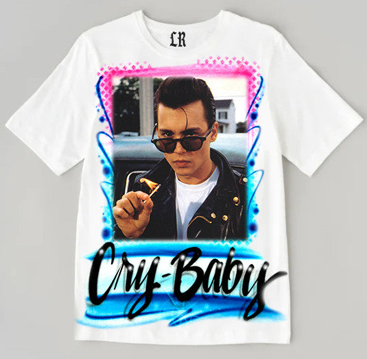 Limited Edition 'Cry-Baby' Airbrushed Cut & Sew Shirt (White)