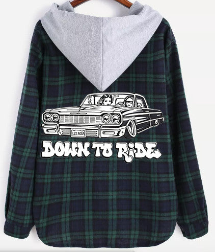 Down To Ride Hooded Flannel