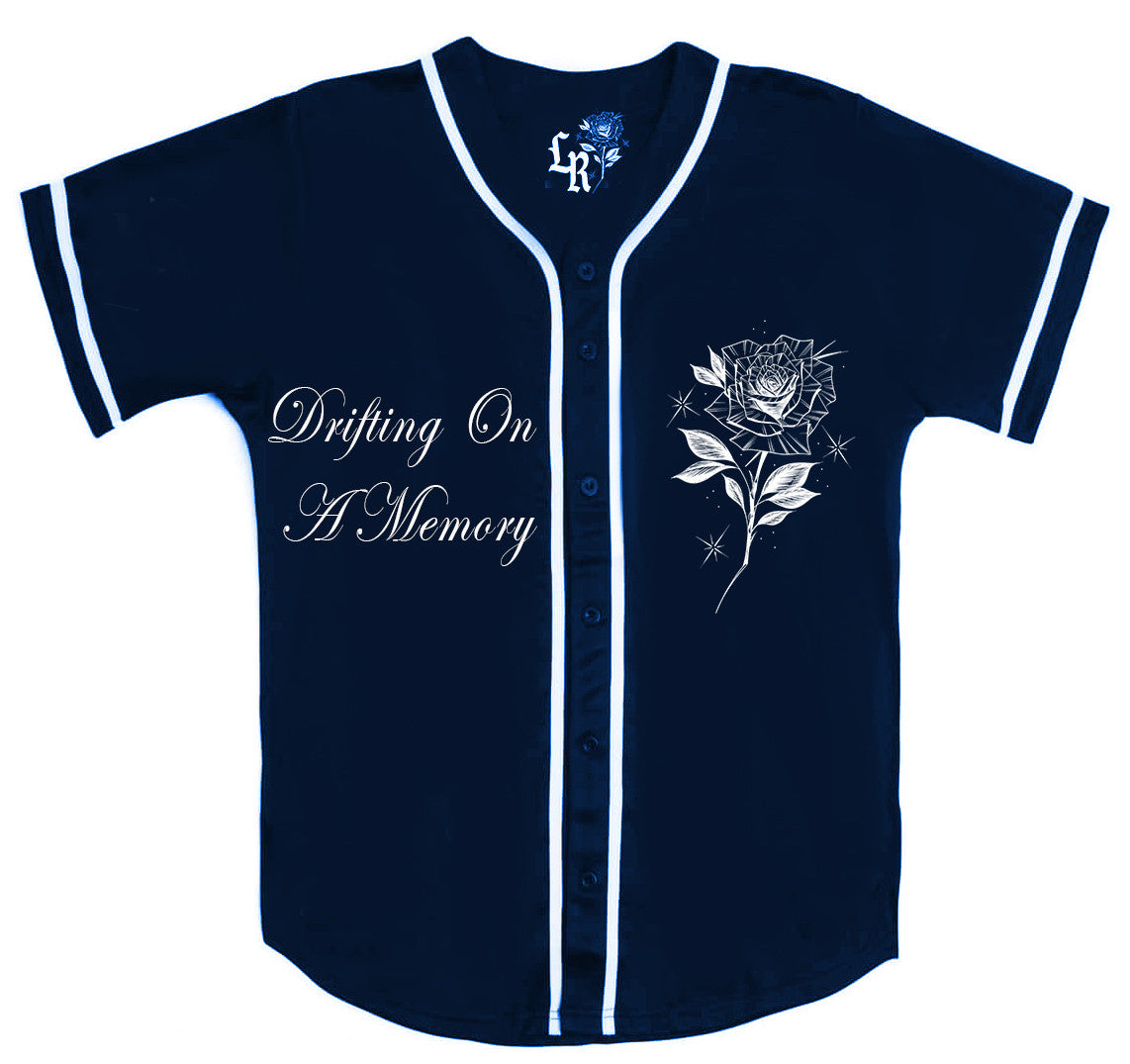 LR 'Drifting On A Memory' Pen and Ink Cut & Sew Baseball Jersey (NAVY)