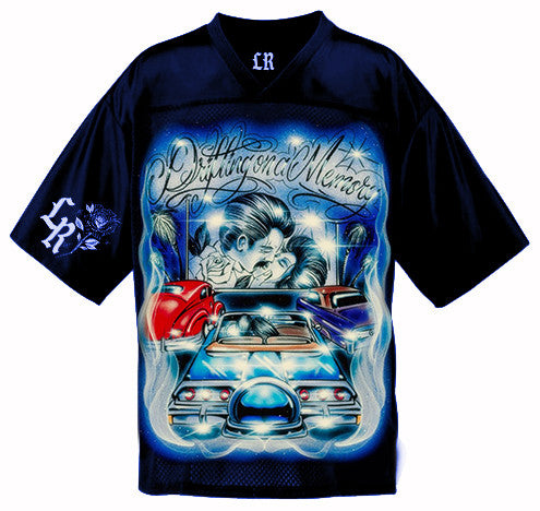 LR 'Drifting On A Memory' Cut & Sew Football Jersey (NAVY)