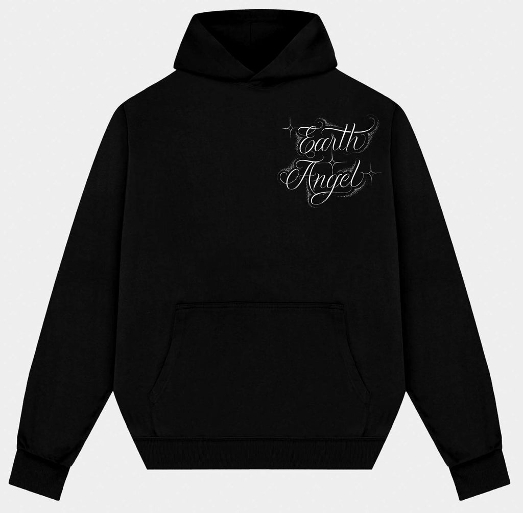 'HEAVEN ON EARTH' Pen & Ink Premium Fleece Pullover Hoodie (Black)