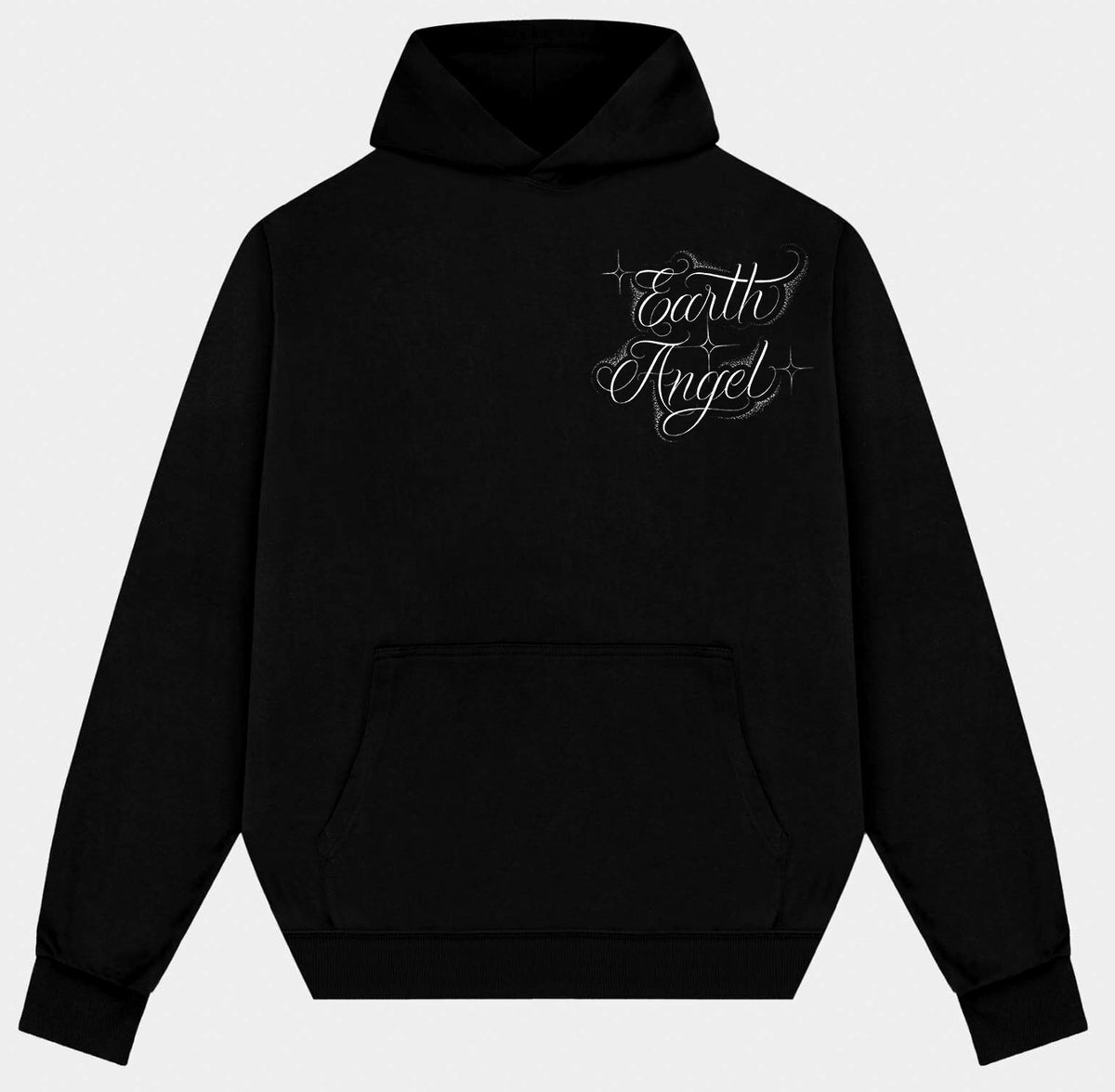 'HEAVEN ON EARTH' Pen & Ink Premium Fleece Pullover Hoodie (Black)