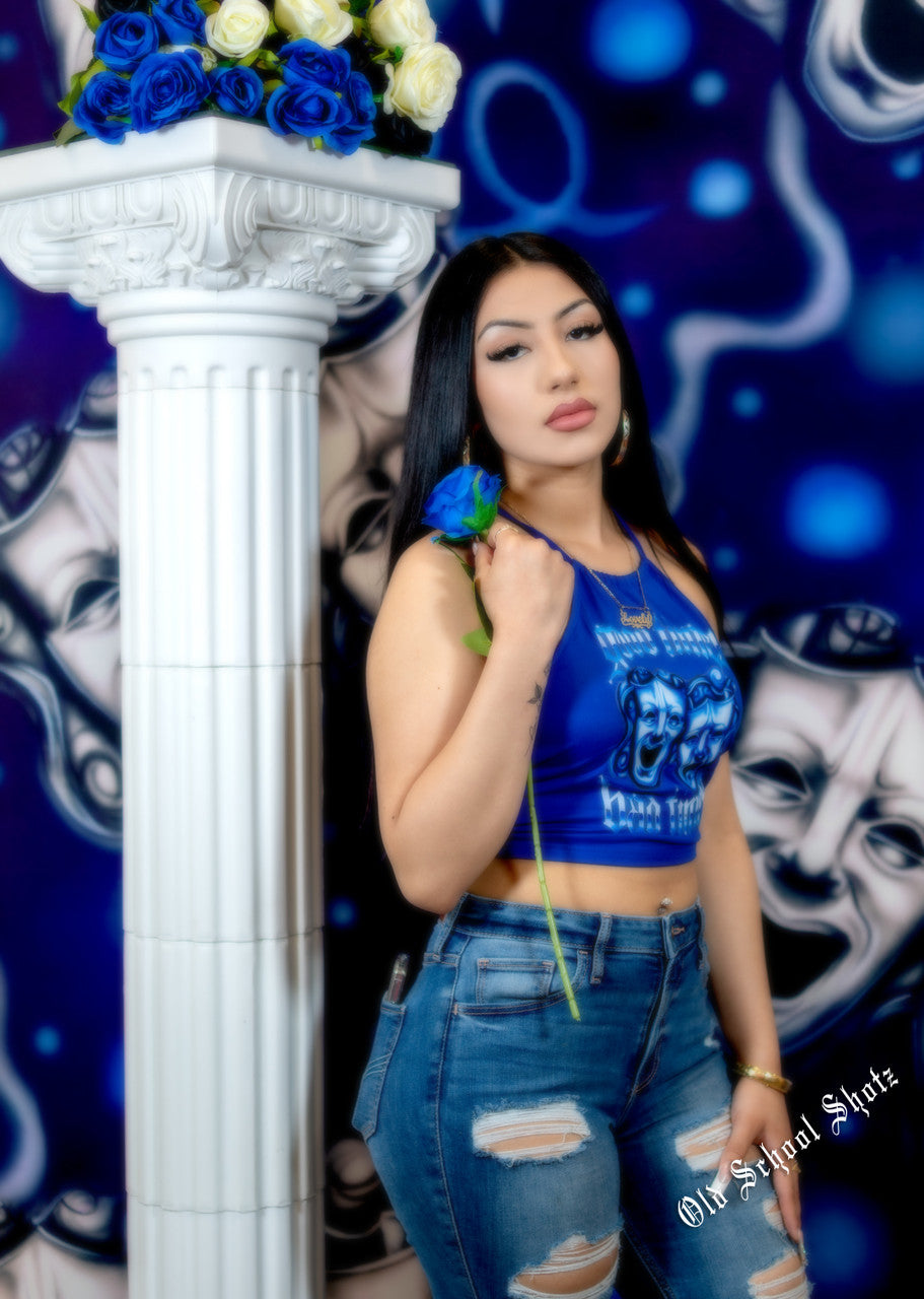 LIMITED EDITION Glamour Shotz  Airbrushed 'Emotions' Backdrop (GREY/MIDNIGHT BLUE) (Extra Large)