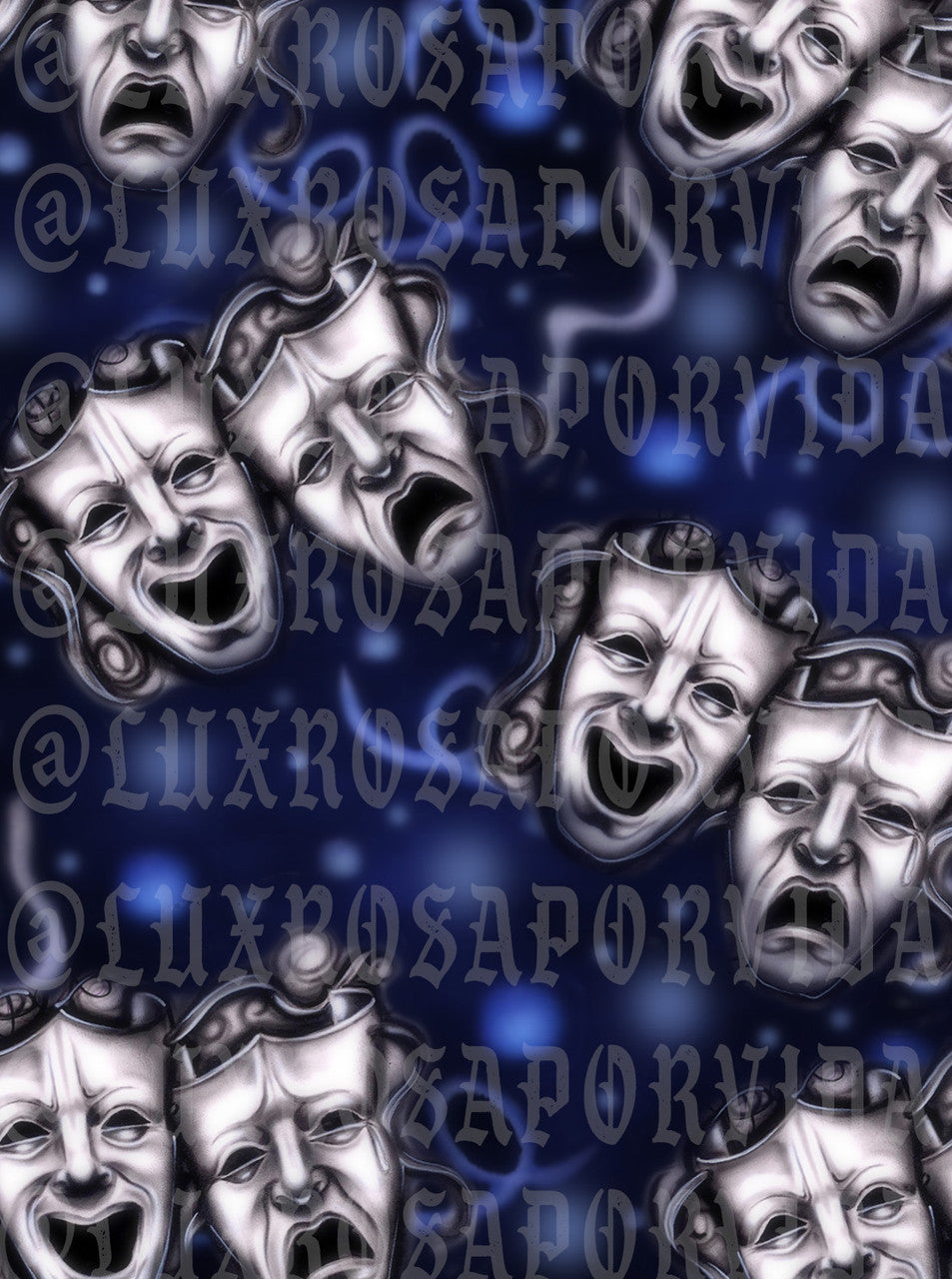 LIMITED EDITION Glamour Shotz  Airbrushed 'Emotions' Backdrop (GREY/MIDNIGHT BLUE) (Extra Large)