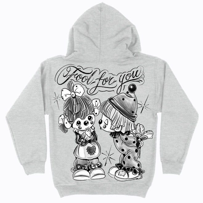 Limited Edition 'Fool For You' ZIP-UP Hoodie (GREY/BLACK)