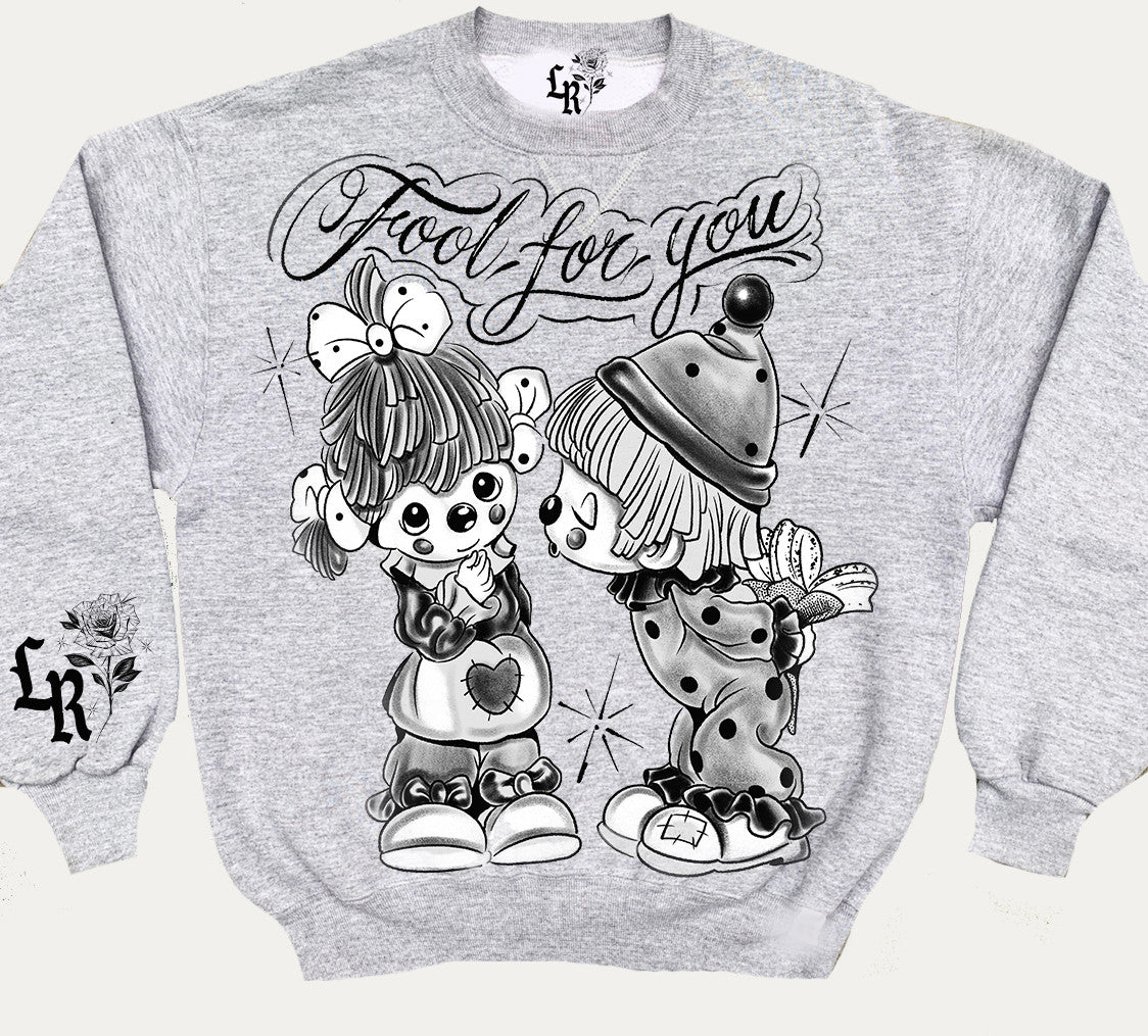 Limited Edition 'Fool 4 You' Pen & Ink Crewneck (Grey)