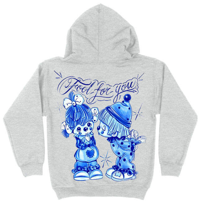 Limited Edition 'Fool For You' ZIP-UP Hoodie (GREY/BLUE)