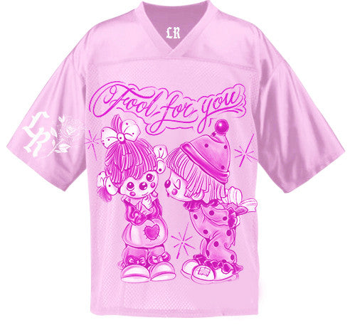 Limited Edition 'FOOL FOR YOU' Cut & Sew Football Jersey (Neon Pink)