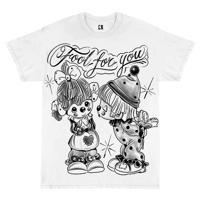 Limited Edition 'Fool For You' Pen & Ink Shirt (White/Black)