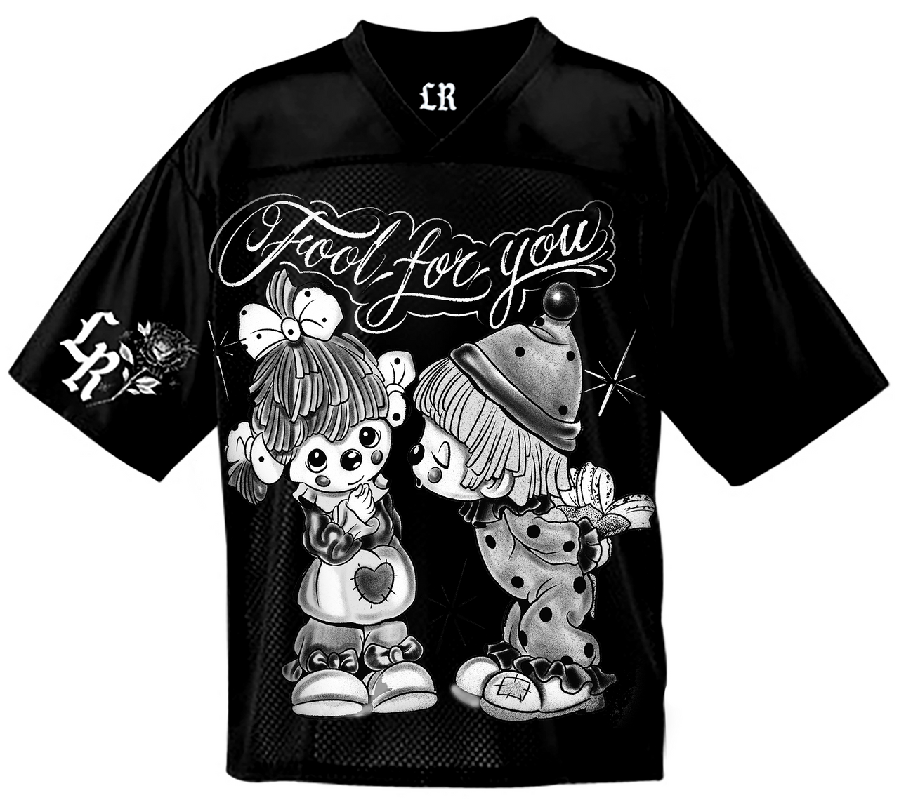 Limited Edition 'FOOL FOR YOU' Pen & Ink Cut & Sew Football Jersey (BLACK)