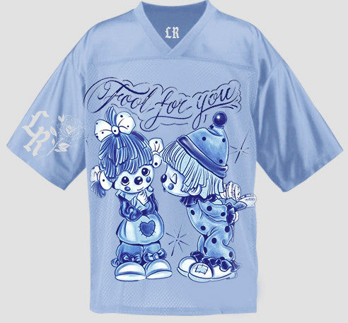 LR 'Fool For You' PM Pen & Ink Cut & Sew Football Jersey (Light Blue)