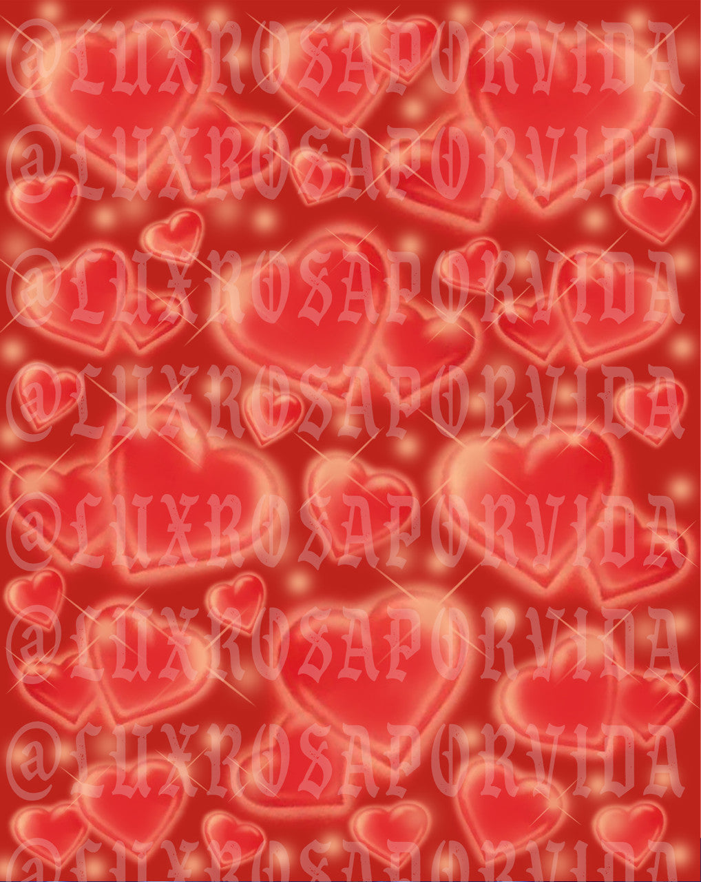 LIMITED EDITION Glamour Shotz  Airbrushed 'FOOL FOR YOUR LOVE' Heart Backdrop (RED) (Extra Large)