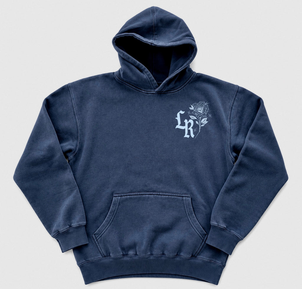 Limited Edition 'FOOL FOR YOU' Ultra Premium Vintage Washed Pullover Hoodie (VINTAGE WASHED NAVY)