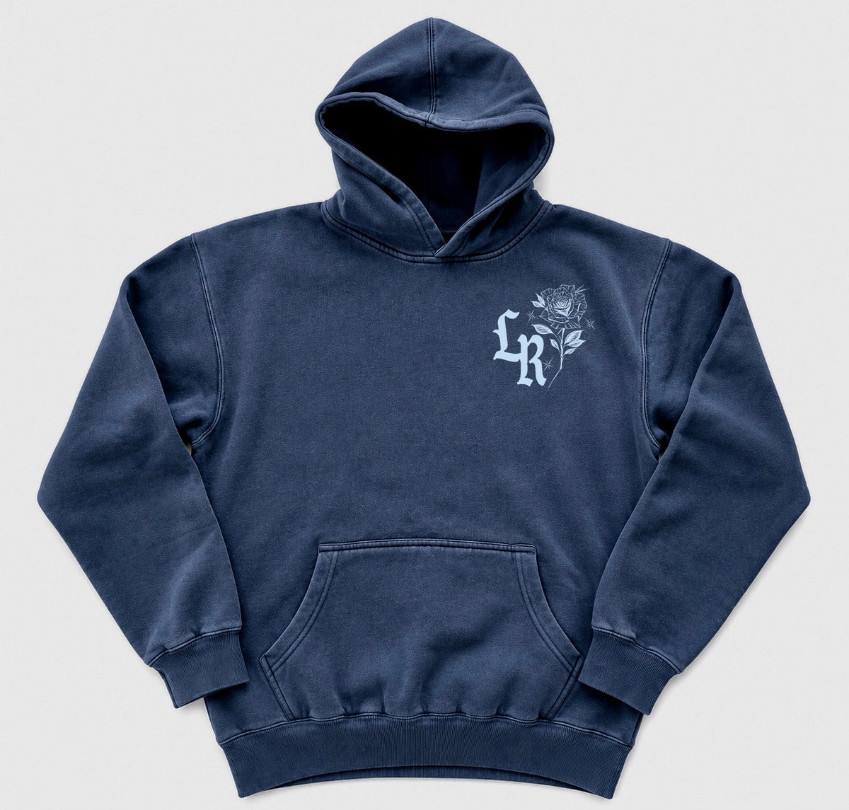 Limited Edition 'FOOL FOR YOU' Ultra Premium Vintage Washed Pullover Hoodie (VINTAGE WASHED NAVY)