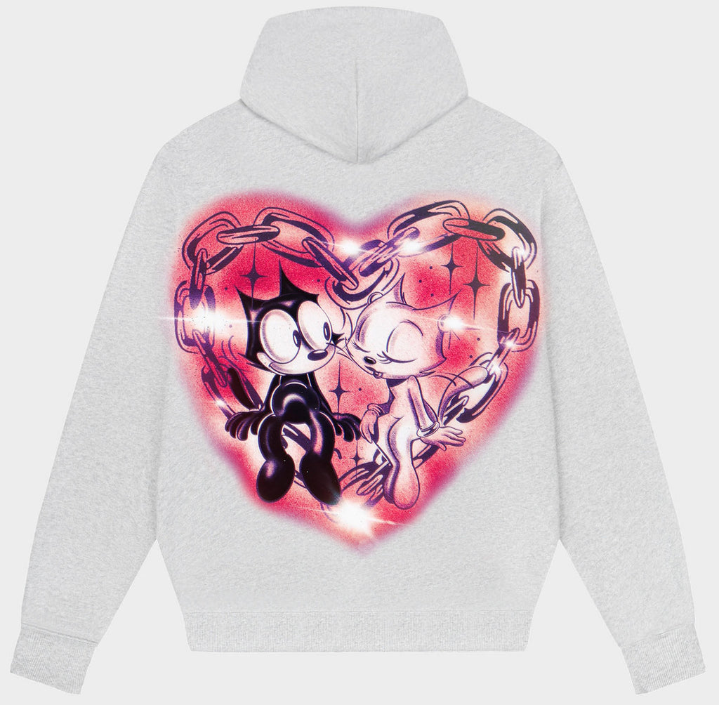 FOOL IN LOVE WITH YOU' Pen & Ink Zip-Up Hoodie (Grey)