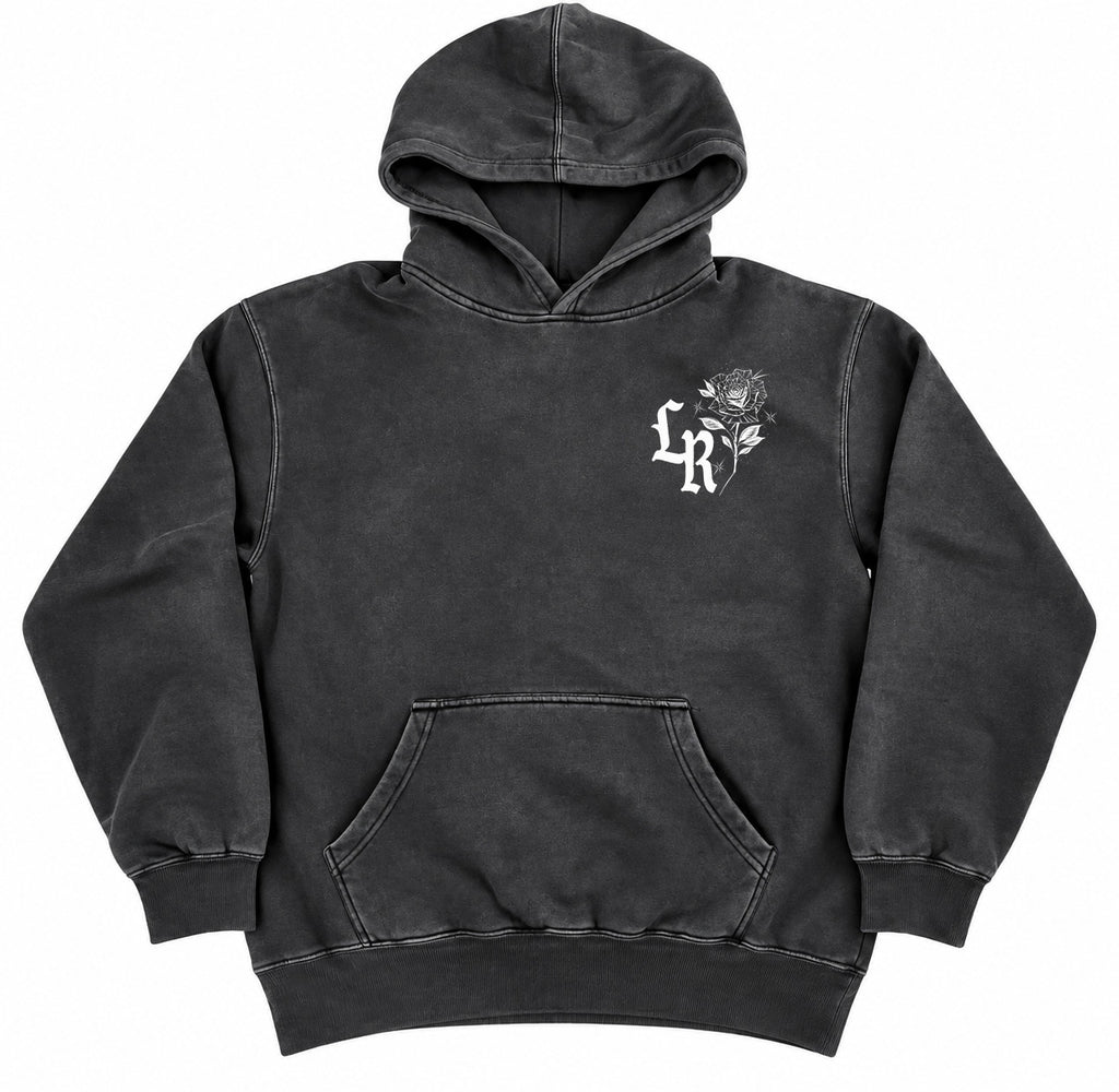 Limited Edition 'FOOL IN LOVE WITH YOU' Ultra Premium Vintage Washed Black Pullover Hoodie (VINTAGE WASHED BLACK)