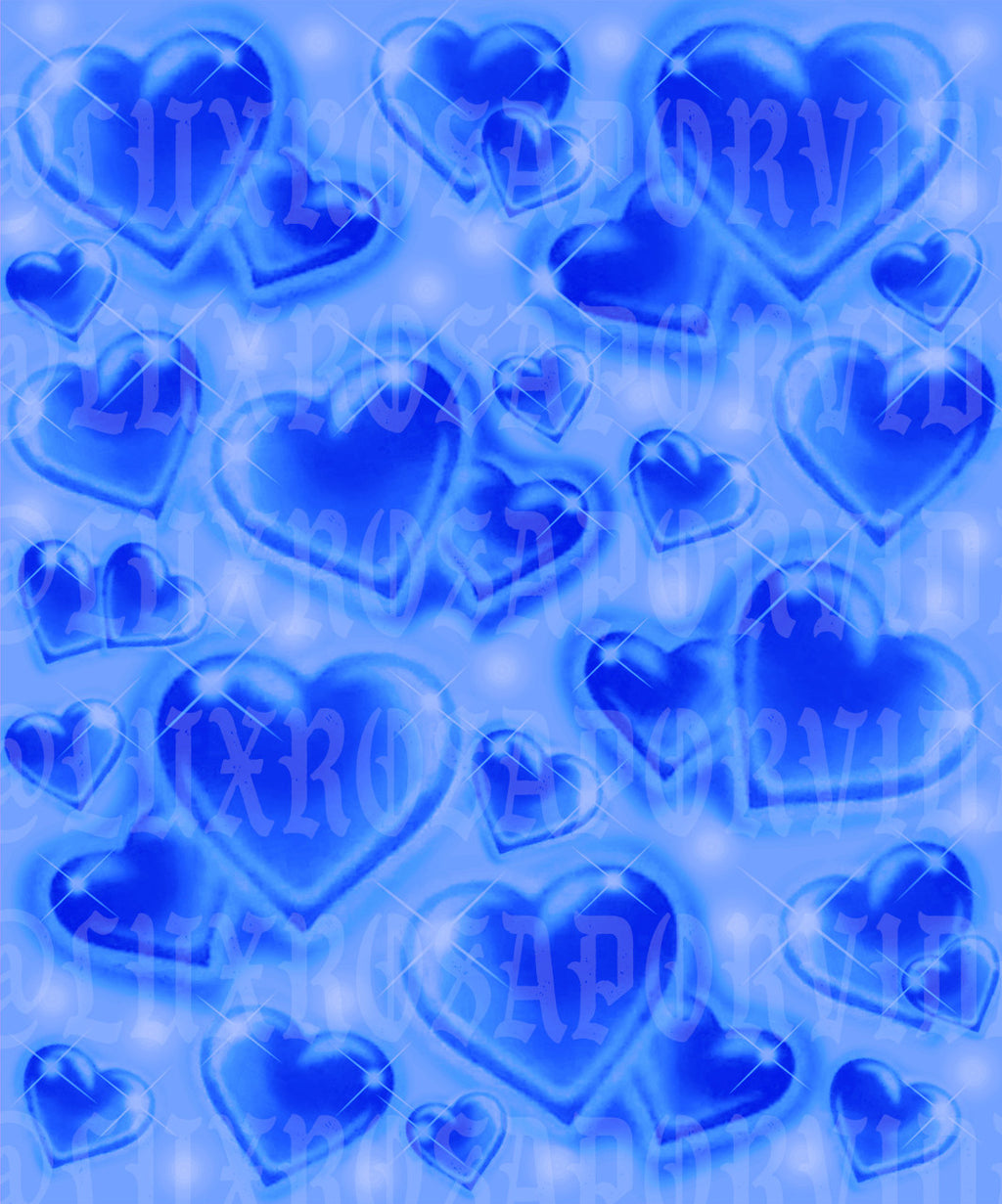 LIMITED EDITION Glamour Shotz  Airbrushed 'FOOL FOR YOUR LOVE' Heart Backdrop (BLUE MAGIC) (Extra Large)