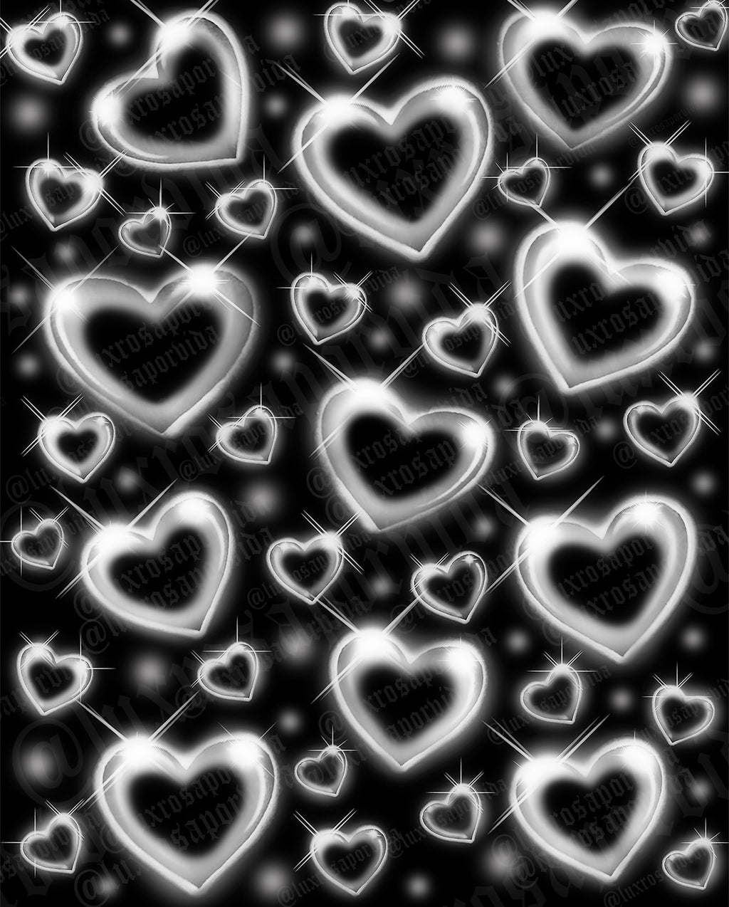 EXTRA EXTRA EXTRA XXX LARGE EARLY 2000s Y2K 'HEART OF CHROME' Glamour Shots 90s Airbrush Old School Backdrop (Black) (XXXL) Exclusive/Limited Edition!!