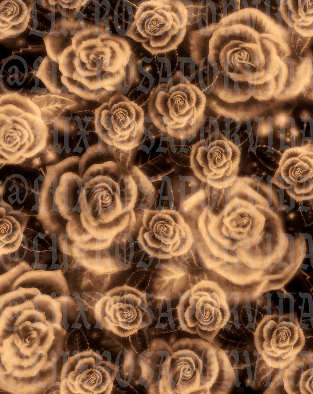 LIMITED EDITION Glamour Shotz  Airbrushed 'Full Bloom' Backdrop (BROWN) (Extra Large)
