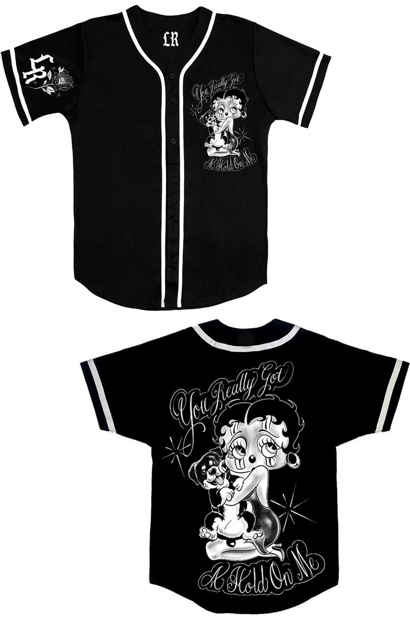 LR 'You Really Got A Hold On Me' Cut & Sew BASEBALL Jersey (Black)