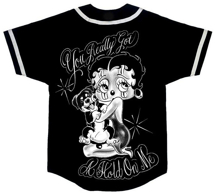 LR 'You Really Got A Hold On Me' Cut & Sew BASEBALL Jersey (Black)